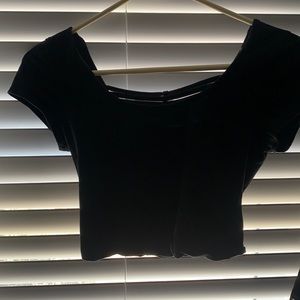 Black crop top with cutouts